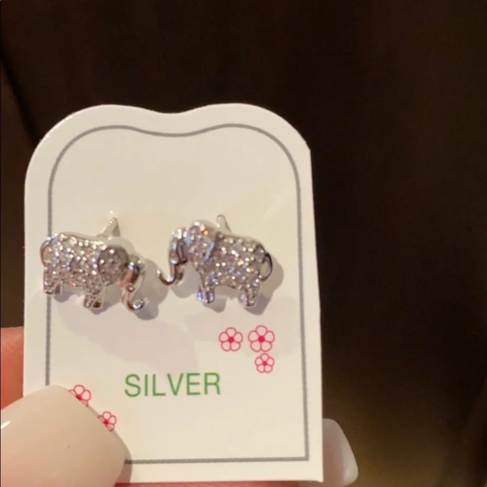 Kids 14k Gold Plated Elephant Girls earrings